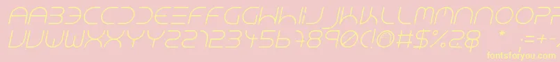 NeonClubMusicItalic-Schriftart – Gelbe Schriften auf rosa Hintergrund