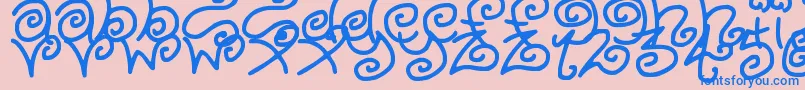 KurlyKyoots Font – Blue Fonts on Pink Background