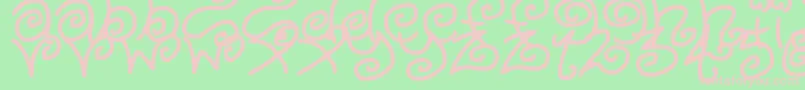 フォントKurlyKyoots – 緑の背景にピンクのフォント