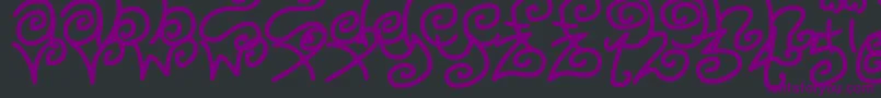 KurlyKyoots-Schriftart – Violette Schriften auf schwarzem Hintergrund