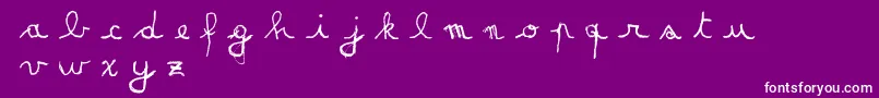 MatildasGradeSchoolHandDemoScript Font – White Fonts on Purple Background