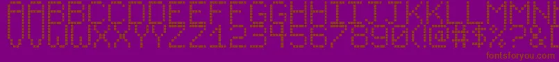 Шрифт SmallLcdSign – коричневые шрифты на фиолетовом фоне