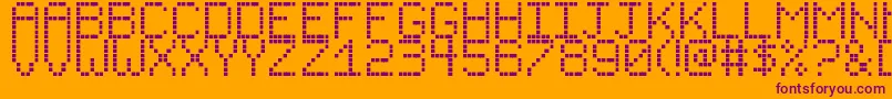 Шрифт SmallLcdSign – фиолетовые шрифты на оранжевом фоне