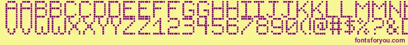 Шрифт SmallLcdSign – фиолетовые шрифты на жёлтом фоне