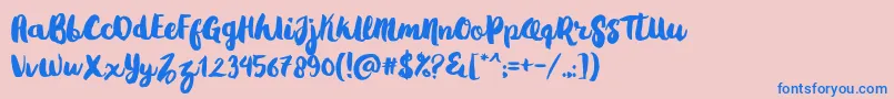 フォントGradies – ピンクの背景に青い文字