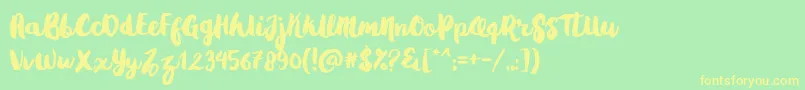 Gradies Font – Yellow Fonts on Green Background