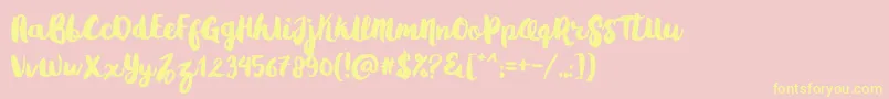 Gradies Font – Yellow Fonts on Pink Background
