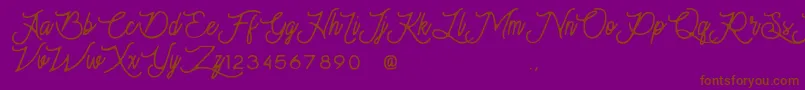 Moonchrome Font – Brown Fonts on Purple Background