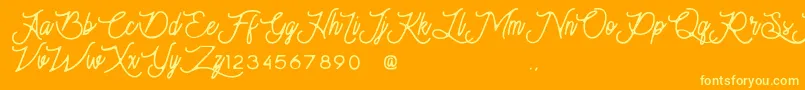 Moonchrome Font – Yellow Fonts on Orange Background