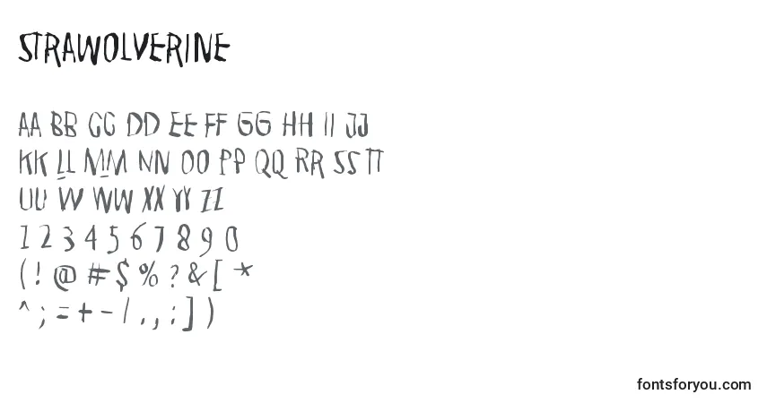 Schriftart Strawolverine – Alphabet, Zahlen, spezielle Symbole