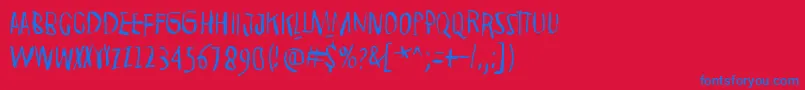 Strawolverine Font – Blue Fonts on Red Background