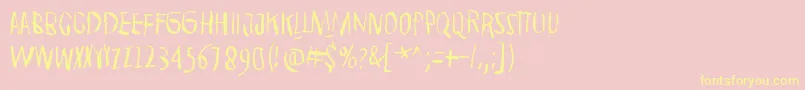 Strawolverine Font – Yellow Fonts on Pink Background