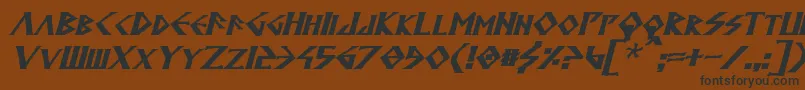 フォントAnglodavekBoldItalic – 黒い文字が茶色の背景にあります