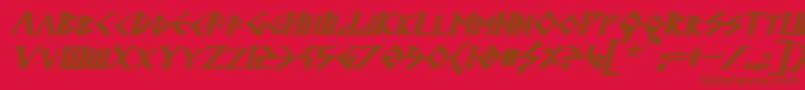 AnglodavekBoldItalic Font – Brown Fonts on Red Background
