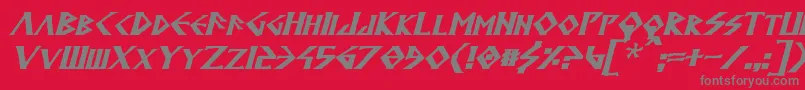 Czcionka AnglodavekBoldItalic – szare czcionki na czerwonym tle