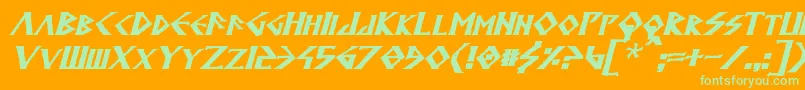More about AnglodavekBoldItalic Font AnglodavekBoldItalic Font – Green Fonts on Orange Background