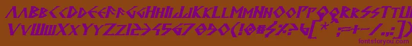 AnglodavekBoldItalic Font – Purple Fonts on Brown Background