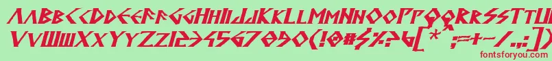 AnglodavekBoldItalic Font – Red Fonts on Green Background
