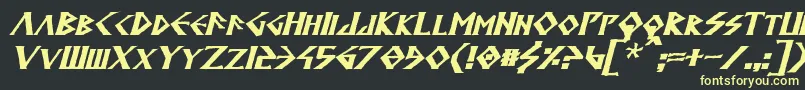 AnglodavekBoldItalic Font – Yellow Fonts on Black Background