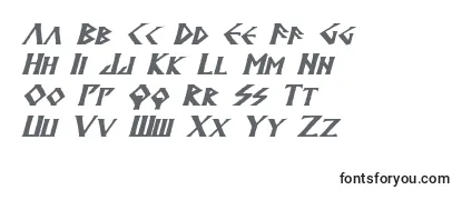 Überblick über die Schriftart AnglodavekBoldItalic