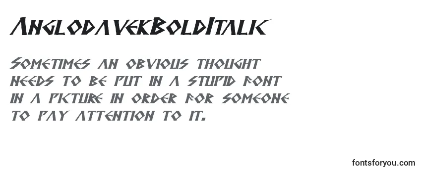 Review of the AnglodavekBoldItalic Font