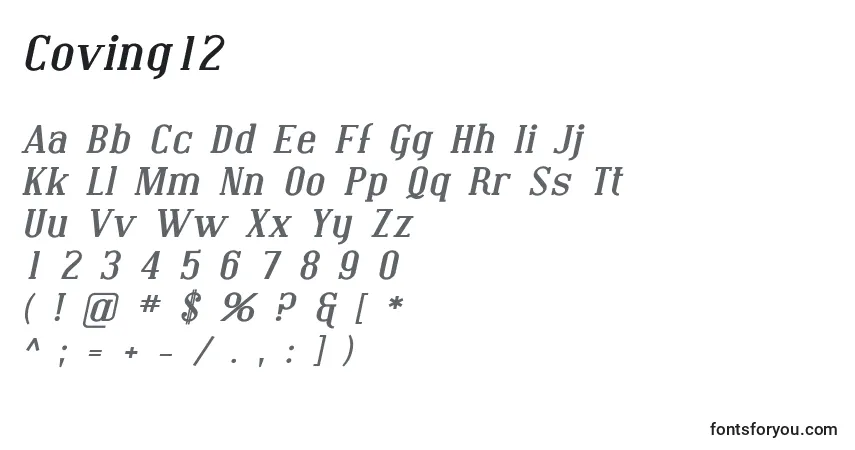 A fonte Coving12 – alfabeto, números, caracteres especiais