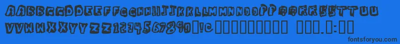 DawgBox-Schriftart – Schwarze Schriften auf blauem Hintergrund