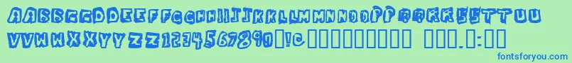 DawgBox Font – Blue Fonts on Green Background
