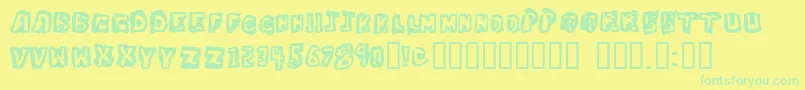 Fonte DawgBox – fontes verdes em um fundo amarelo
