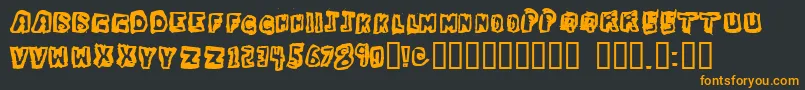 フォントDawgBox – 黒い背景にオレンジの文字