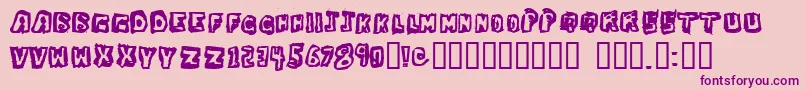 DawgBox-fontti – violetit fontit vaaleanpunaisella taustalla