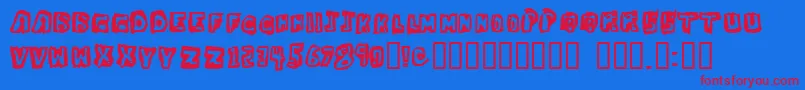 DawgBox Font – Red Fonts on Blue Background