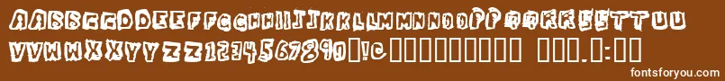 DawgBox-Schriftart – Weiße Schriften auf braunem Hintergrund