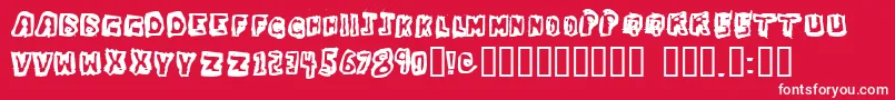 Шрифт DawgBox – белые шрифты на красном фоне