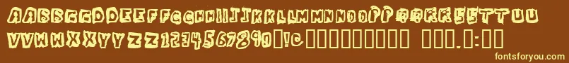 DawgBox-Schriftart – Gelbe Schriften auf braunem Hintergrund
