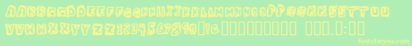 DawgBox-Schriftart – Gelbe Schriften auf grünem Hintergrund