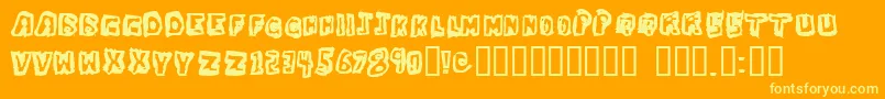 Fonte DawgBox – fontes amarelas em um fundo laranja