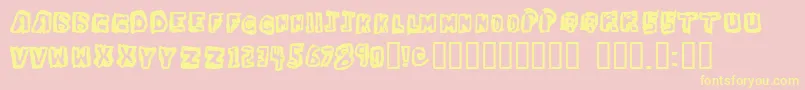 DawgBox-Schriftart – Gelbe Schriften auf rosa Hintergrund