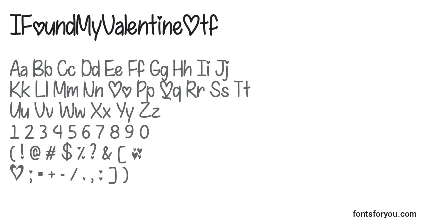 IFoundMyValentineOtf Font – alphabet, numbers, special characters