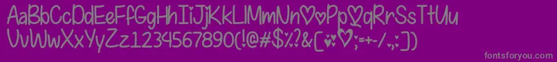 フォントIFoundMyValentineOtf – 紫の背景に灰色の文字