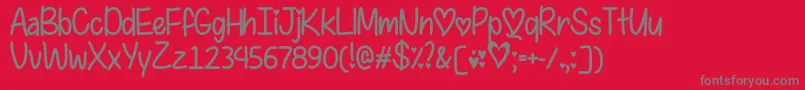 Czcionka IFoundMyValentineOtf – szare czcionki na czerwonym tle