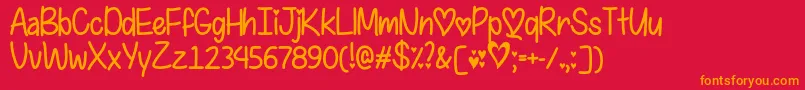 IFoundMyValentineOtf Font – Orange Fonts on Red Background