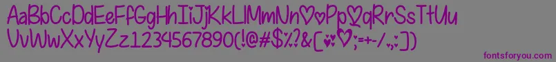 Шрифт IFoundMyValentineOtf – фиолетовые шрифты на сером фоне