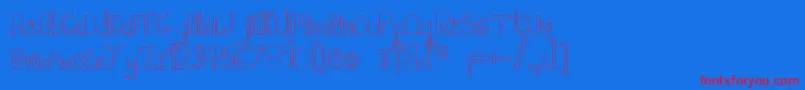 IndietronicaThin-Schriftart – Rote Schriften auf blauem Hintergrund