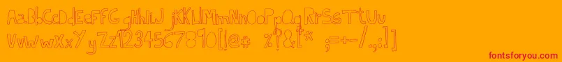 IndietronicaThin-Schriftart – Rote Schriften auf orangefarbenem Hintergrund