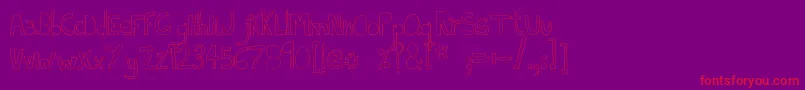 IndietronicaThin-Schriftart – Rote Schriften auf violettem Hintergrund