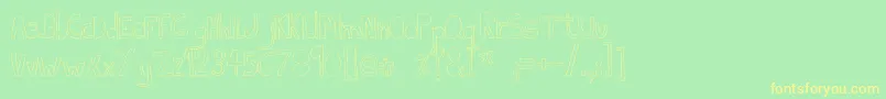 IndietronicaThin-Schriftart – Gelbe Schriften auf grünem Hintergrund