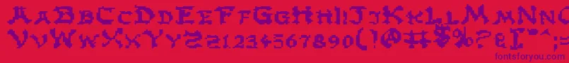 Zene Font – Purple Fonts on Red Background