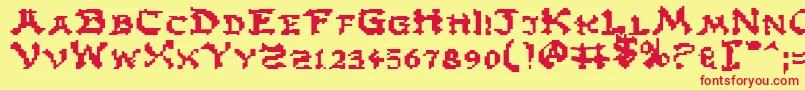 Zene Font – Red Fonts on Yellow Background