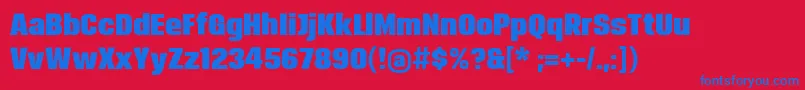 Breuerheadline Font – Blue Fonts on Red Background